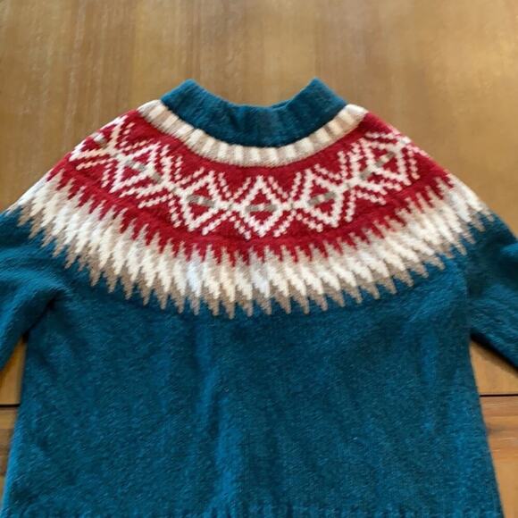American Eagle fair isle mock neck plush sweater bohemian cozy retro soft sz S - Picture 3 of 9